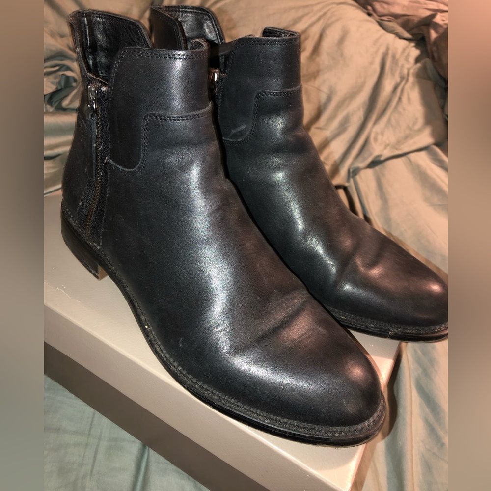 Franco Sarto “Halford’ Black Leather Women’s Boots size 11